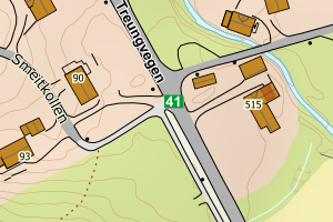 Kartbilde fra WMS-tjeneste av avviket