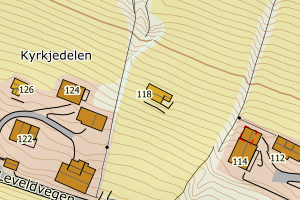 Kartbilde fra WMS-tjeneste av avviket