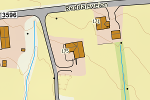 Kartbilde fra WMS-tjeneste av avviket