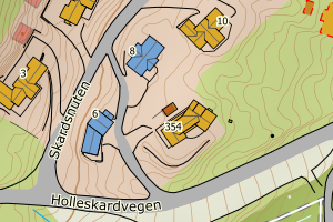 Kartbilde fra WMS-tjeneste av avviket