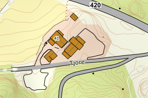 Kartbilde fra WMS-tjeneste av avviket