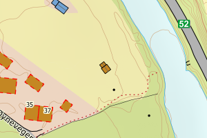 Kartbilde fra WMS-tjeneste av avviket
