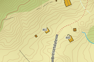 Kartbilde fra WMS-tjeneste av avviket