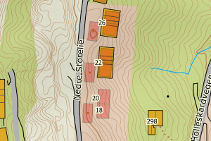 Kartbilde fra WMS-tjeneste av avviket