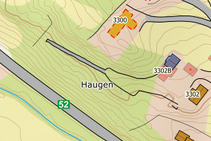 Kartbilde fra WMS-tjeneste av avviket