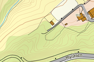 Kartbilde fra WMS-tjeneste av avviket