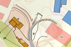 Kartbilde fra WMS-tjeneste av avviket