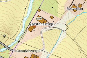 Kartbilde fra WMS-tjeneste av avviket