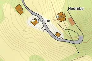 Kartbilde fra WMS-tjeneste av avviket