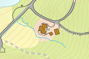 Kartbilde fra WMS-tjeneste av avviket