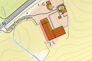 Kartbilde fra WMS-tjeneste av avviket