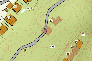Kartbilde fra WMS-tjeneste av avviket