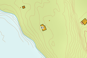 Kartbilde fra WMS-tjeneste av avviket
