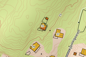 Kartbilde fra WMS-tjeneste av avviket
