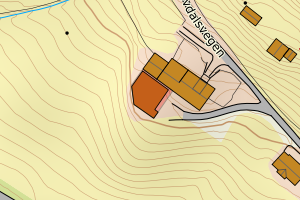 Kartbilde fra WMS-tjeneste av avviket