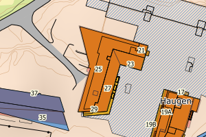 Kartbilde fra WMS-tjeneste av avviket