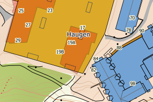 Kartbilde fra WMS-tjeneste av avviket