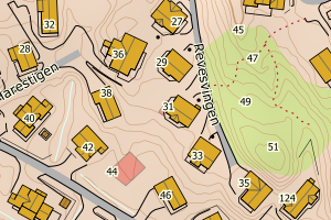 Kartbilde fra WMS-tjeneste av avviket