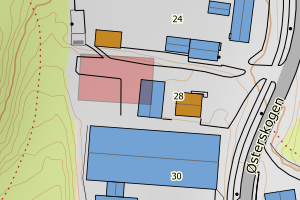 Kartbilde fra WMS-tjeneste av avviket