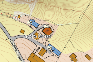 Kartbilde fra WMS-tjeneste av avviket