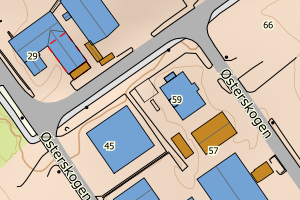 Kartbilde fra WMS-tjeneste av avviket