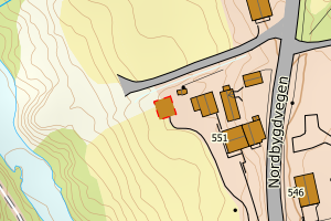 Kartbilde fra WMS-tjeneste av avviket