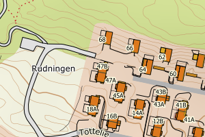 Kartbilde fra WMS-tjeneste av avviket