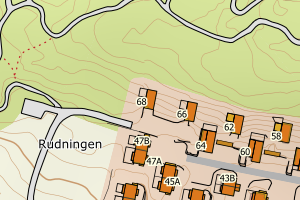 Kartbilde fra WMS-tjeneste av avviket