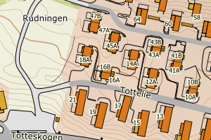 Kartbilde fra WMS-tjeneste av avviket