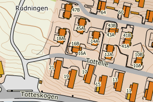 Kartbilde fra WMS-tjeneste av avviket