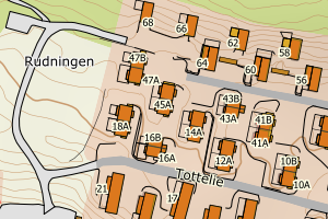 Kartbilde fra WMS-tjeneste av avviket