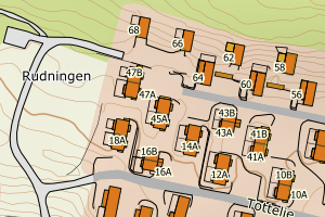 Kartbilde fra WMS-tjeneste av avviket