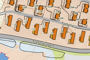 Kartbilde fra WMS-tjeneste av avviket