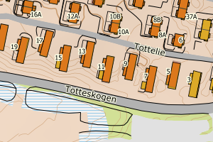 Kartbilde fra WMS-tjeneste av avviket