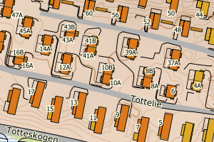 Kartbilde fra WMS-tjeneste av avviket