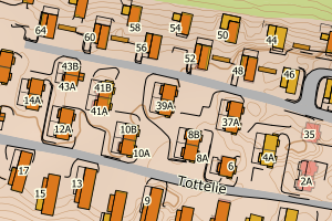 Kartbilde fra WMS-tjeneste av avviket