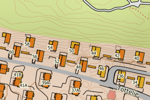 Kartbilde fra WMS-tjeneste av avviket