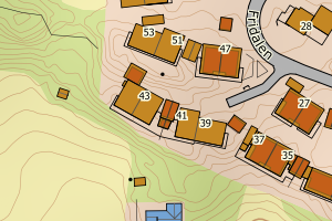 Kartbilde fra WMS-tjeneste av avviket