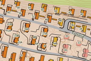 Kartbilde fra WMS-tjeneste av avviket