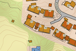 Kartbilde fra WMS-tjeneste av avviket