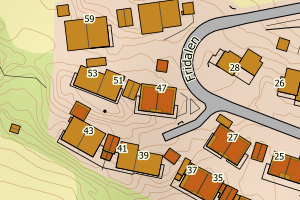 Kartbilde fra WMS-tjeneste av avviket