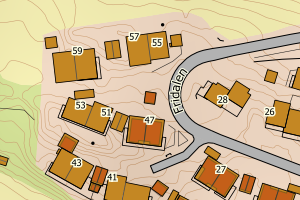 Kartbilde fra WMS-tjeneste av avviket