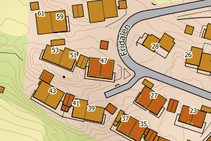 Kartbilde fra WMS-tjeneste av avviket