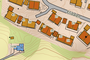 Kartbilde fra WMS-tjeneste av avviket