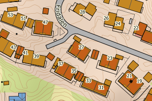 Kartbilde fra WMS-tjeneste av avviket