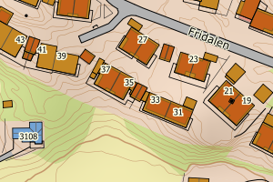 Kartbilde fra WMS-tjeneste av avviket