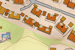 Kartbilde fra WMS-tjeneste av avviket