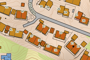 Kartbilde fra WMS-tjeneste av avviket