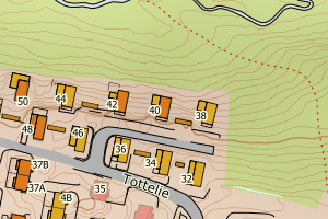 Kartbilde fra WMS-tjeneste av avviket