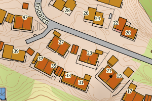 Kartbilde fra WMS-tjeneste av avviket